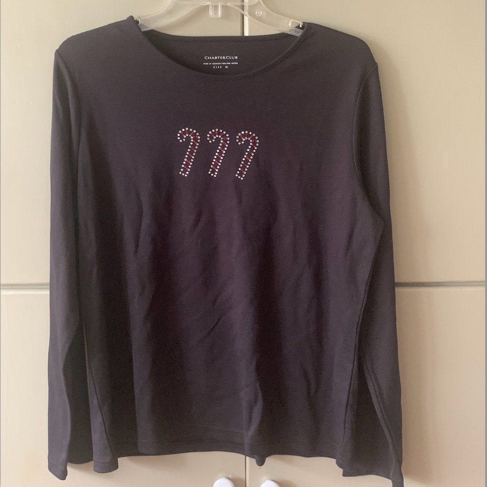 New (w/ one tag) Rhinestone Candy Cane T-Shirt